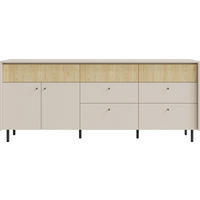 KOMMODE NUVOLA 203,5/84,5/42cm mit 4 Schubladen 2 Türen Beige - Beige, Holzwerkstoff (203.5/84.5/42cm) - MASSENO
