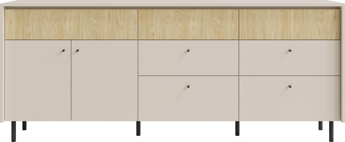 KOMMODE NUVOLA 203,5/84,5/42cm mit 4 Schubladen 2 Türen Beige - Beige, Holzwerkstoff (203.5/84.5/42cm) - MASSENO