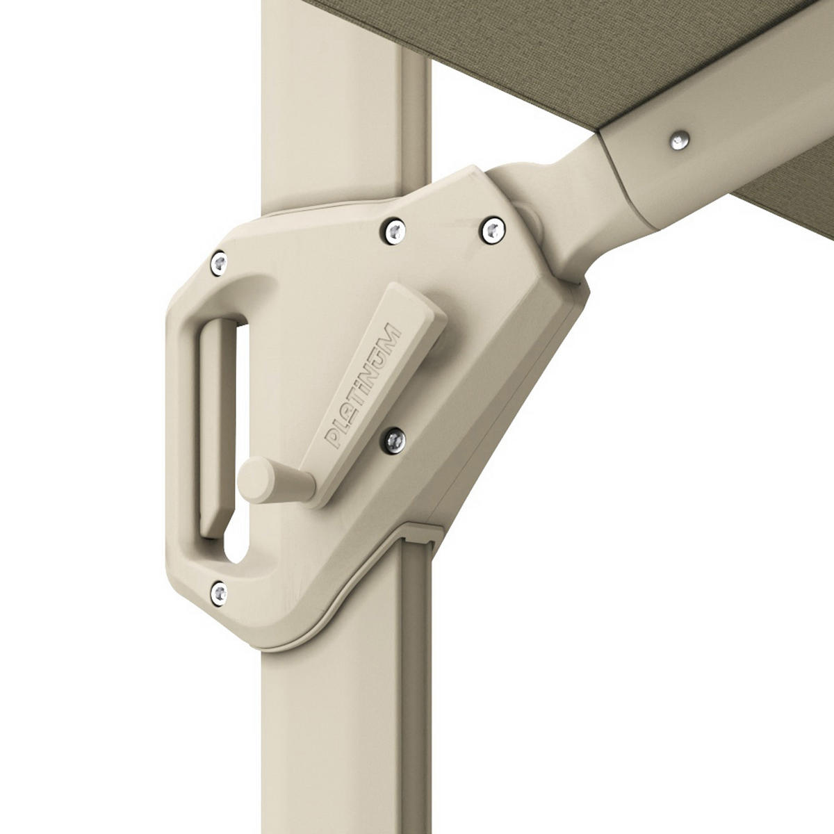 AMPELSCHIRM rechteckig 4 x 3 m Challenger T¹ Premium 360° kippbar natur/sand - Creme, Metall (300/400cm) - Platinum