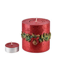 KERZE Wianek Rot 12/12/12 cm Naturmaterial - Rot, Naturmaterialien (12cm) - Mondex