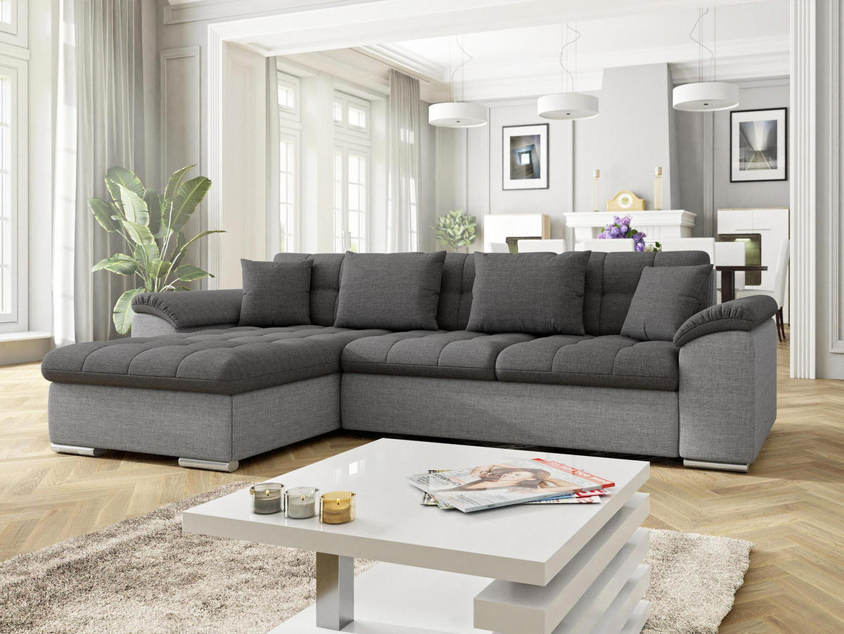 ECKSOFA Diana Lux, Seite: Links - Greige, Holz/Textil (280/160cm) - MIRJAN24