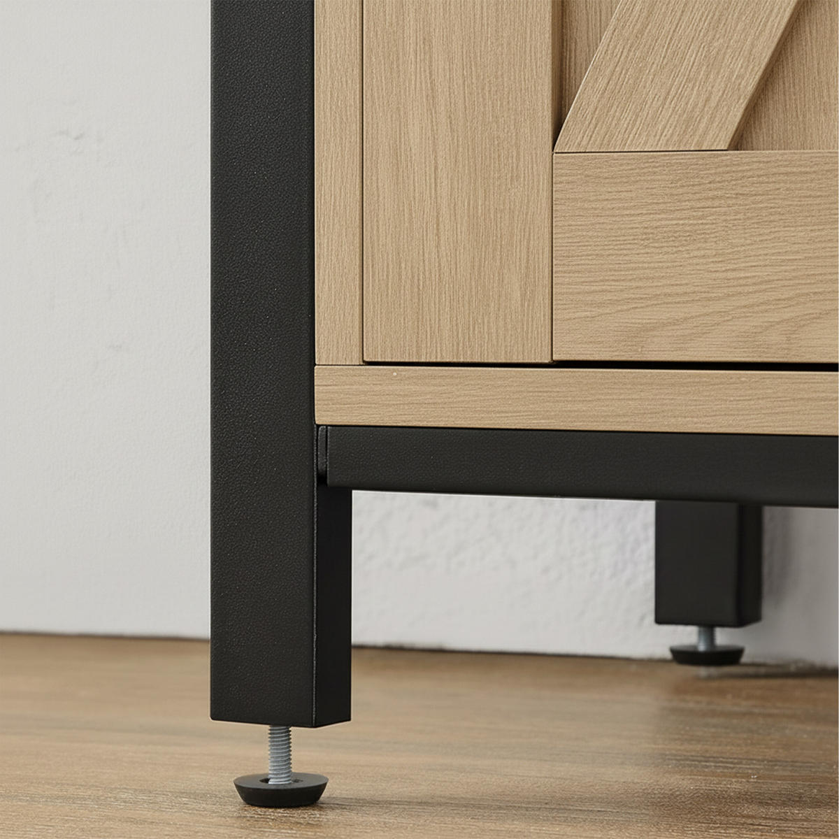 KOMODA - svetlohnedá/prírodná farba, kov/kompozitné drevo (100/80/33cm) - Relaxdays