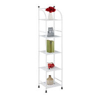 STANDREGAL - Weiß, Metall (33/145/28cm) - Relaxdays