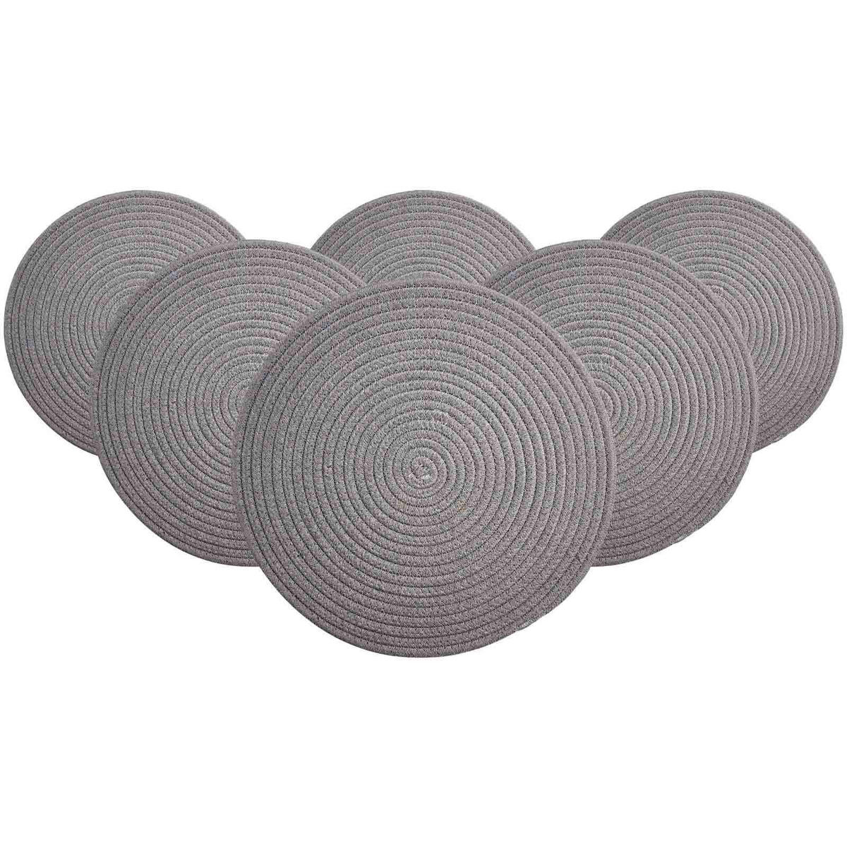 PLATZMATTEN Tavolo Hellgrau ø 35 cm 6er Set - Hellgrau, Textil (35cm) - Ritzenhoff Breker
