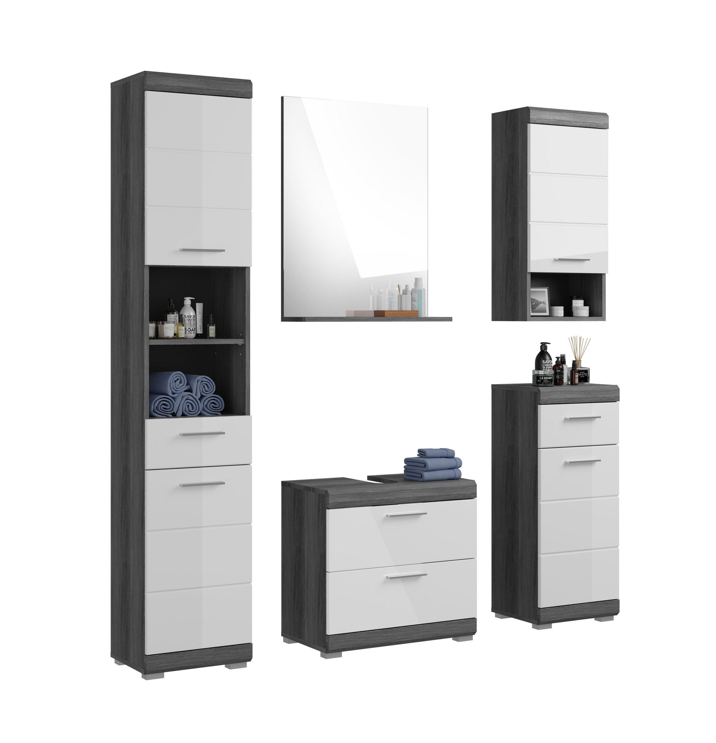 Homes & Jones Badezimmer Anthrazit 164x191x37 cm