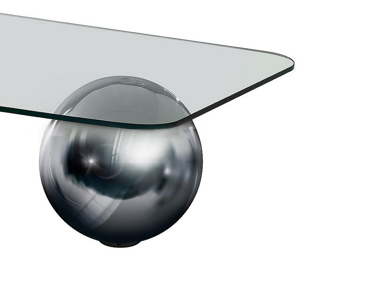 COUCHTISCH - Glas & Stahl - MUNDO - Transparent, Glas (132/76/36cm) - Vente-Unique