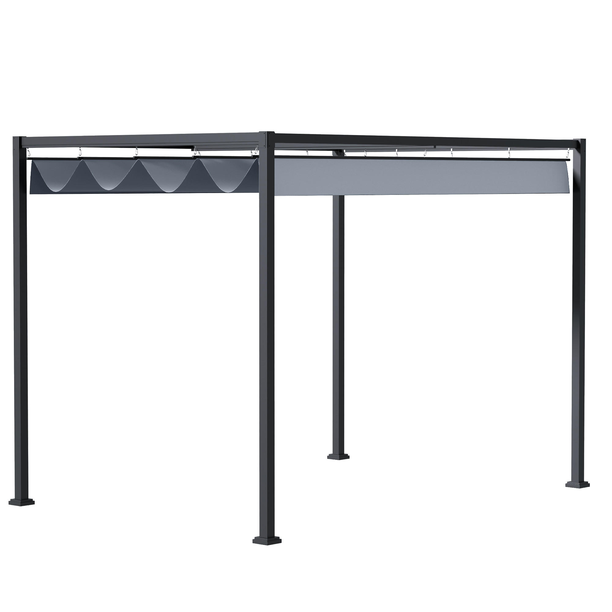 PERGOLA aus Stahl, 4x3m - Dunkelgrau, Metall (300/222/400cm) - Outsunny