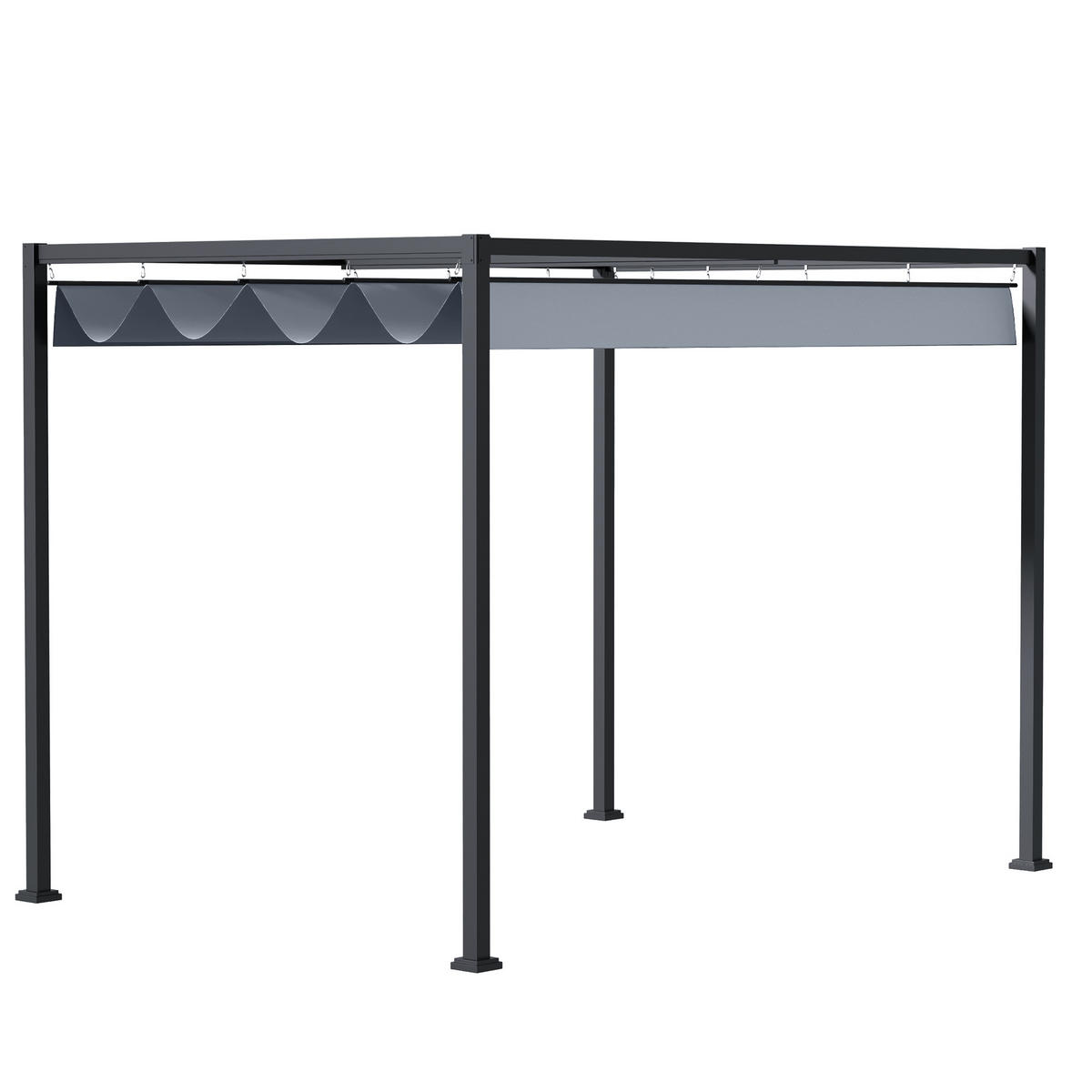 PERGOLA aus Stahl, 4x3m - Dunkelgrau, Metall (300/222/400cm) - Outsunny