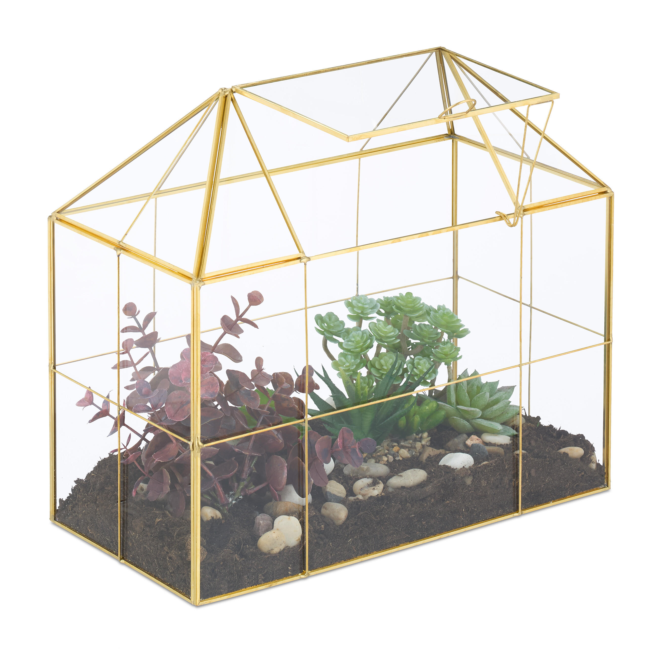 PFLANZENTERRARIUM - Transparent, Glas/Metall (30/27/15cm) - Relaxdays