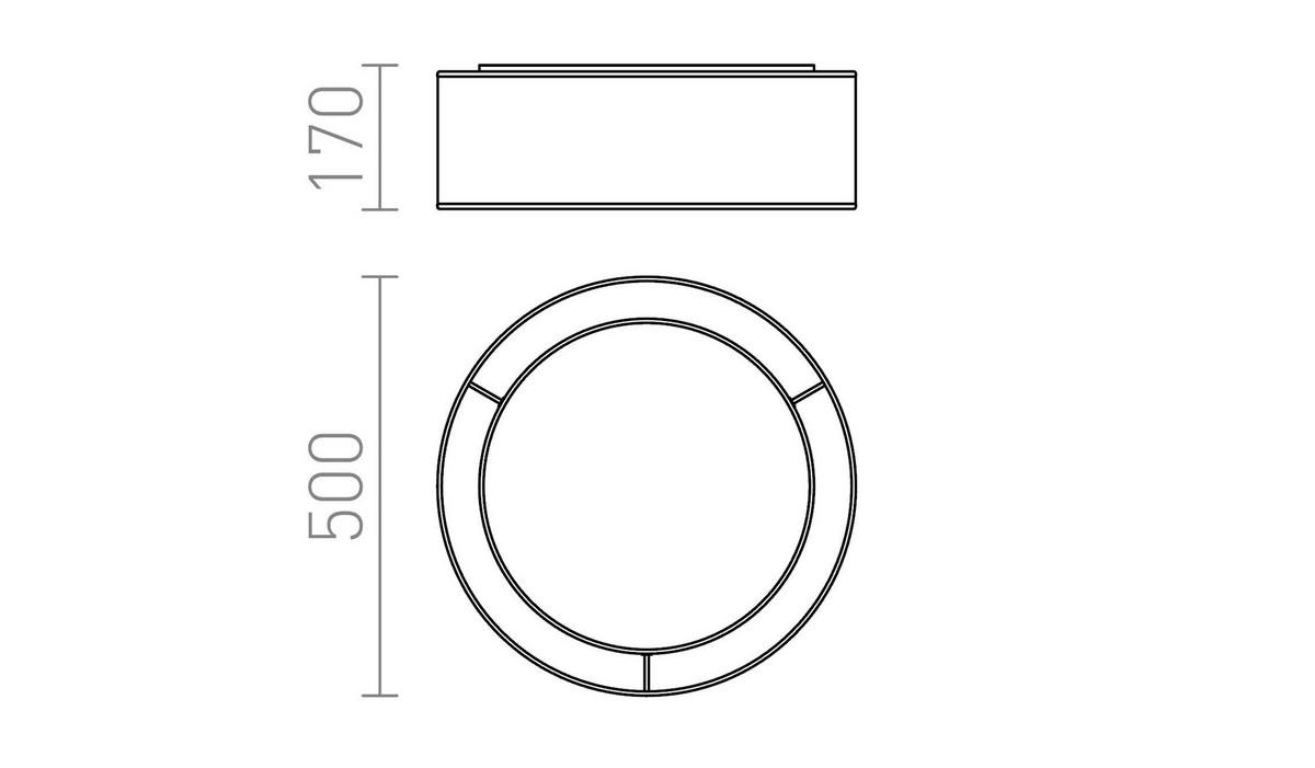 DECKENLEUCHTE OTIS 50 Weiß 45 W - Weiß, Metall (50/50/17cm) - Rendl