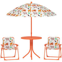 KINDERSITZGRUPPE DE-17559 Tiermotiv mit Sonnenschirm Orange - Orange, Kunststoff (49.5/50/49.5cm) - ComfortXL