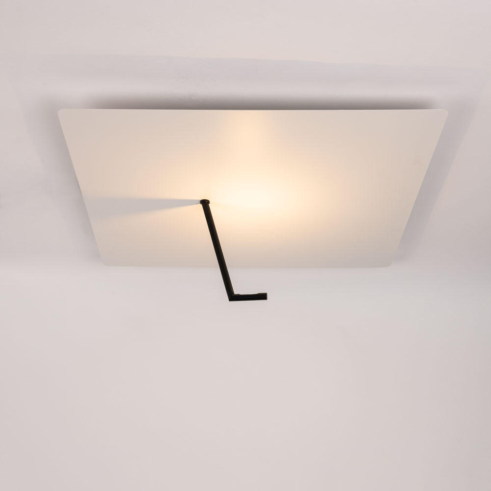 LED-WAND-/DECKENLAMPE Hook Weiß 62x62cm - Weiß, Metall (62/62/25cm) - s.luce