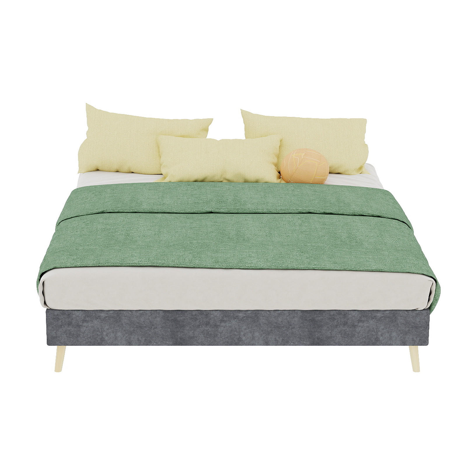 POLSTERBETT 140/200 cm grau aus Stoff und Metall mit Stauraum - Grau, Textil (140/200cm) - OKWISH