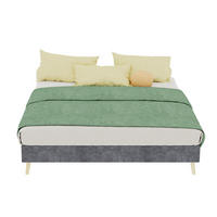 POLSTERBETT 140/200 cm grau aus Stoff und Metall mit Stauraum - Grau, Textil (140/200cm) - OKWISH