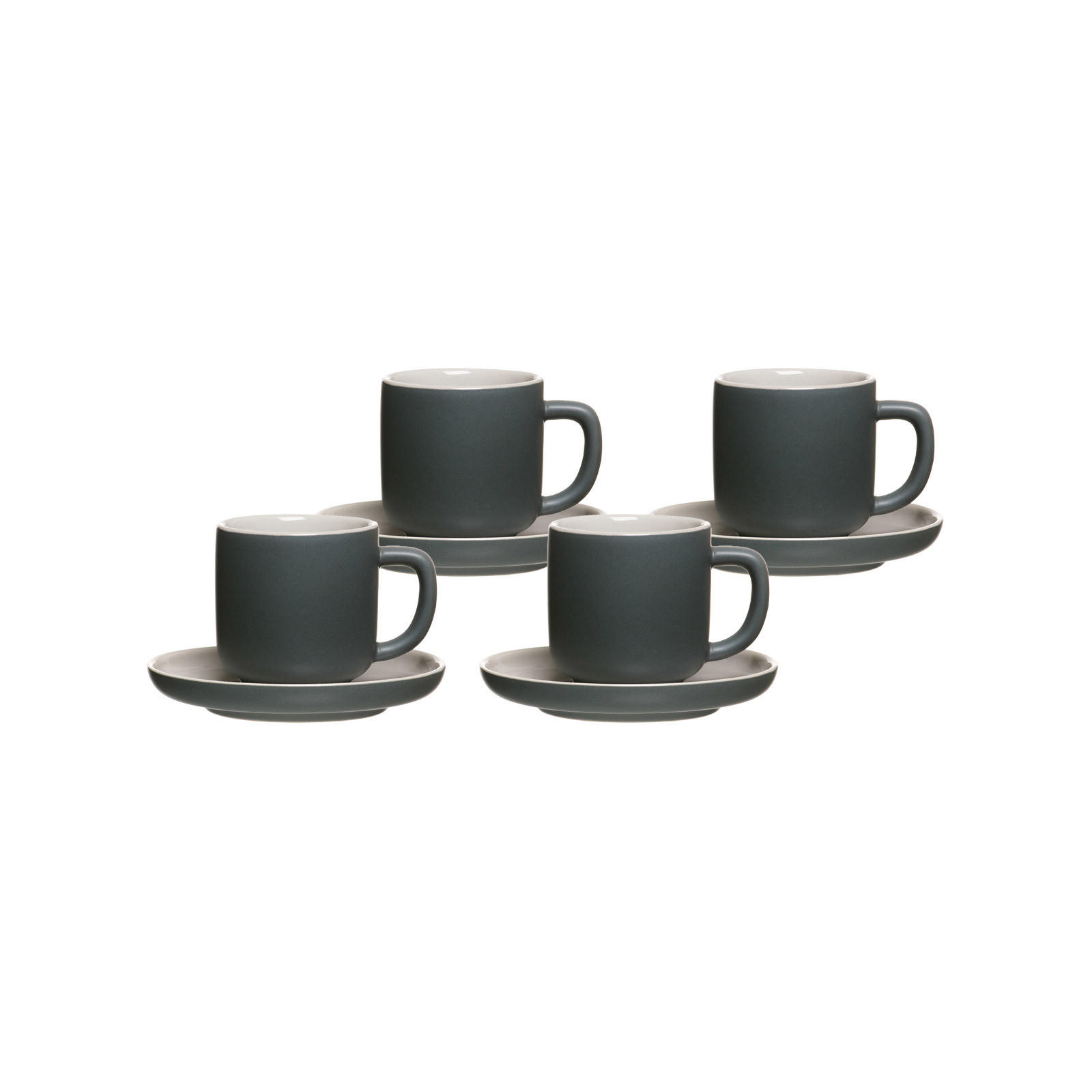 ESPRESSOTASSEN MIT UNTERTASSEN Jasper Grau 100 ml 4er Set - Grau, Keramik (1/1/1cm) - Ritzenhoff Breker