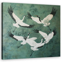 WANDBILD vögel tiere grün - Grün, Textil (40/40cm) - Feeby