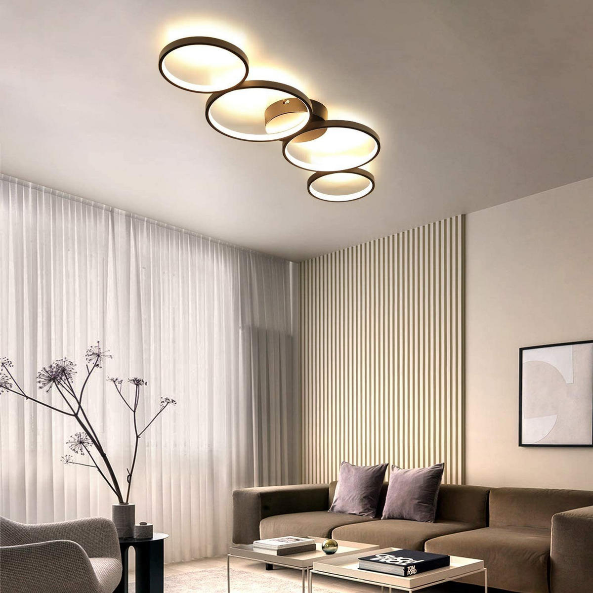 LED-DECKENLEUCHTE Prometheus 51.5/31/6cm - Schwarz, Metall (51.5/31/6cm) - ZMH