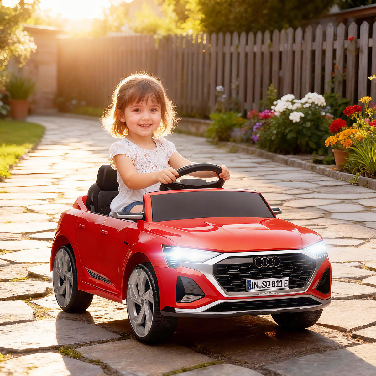 EELEKTRO-KINDERAUTO DE-06281 Audi Q8 lizenziert mit Fernsteuerung Rot - Rot, Kunststoff/Metall (98/49.5/43cm) - ComfortXL