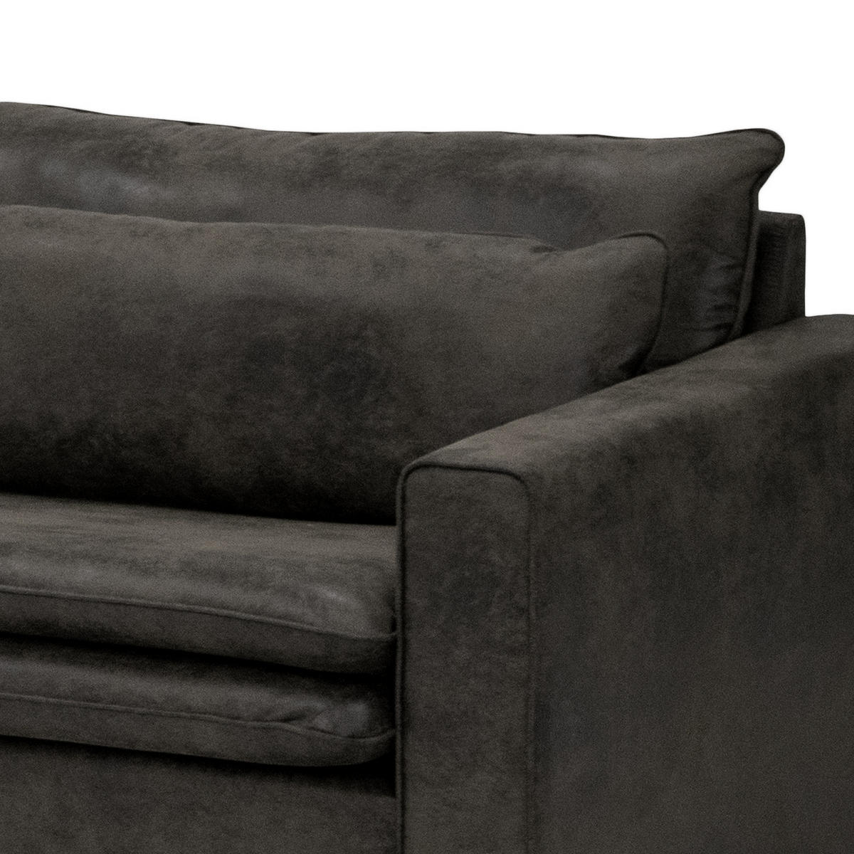 BIGSOFA - Dunkelbraun/Anthrazit, Buchenholz/Textil (240/82/104cm) - home24