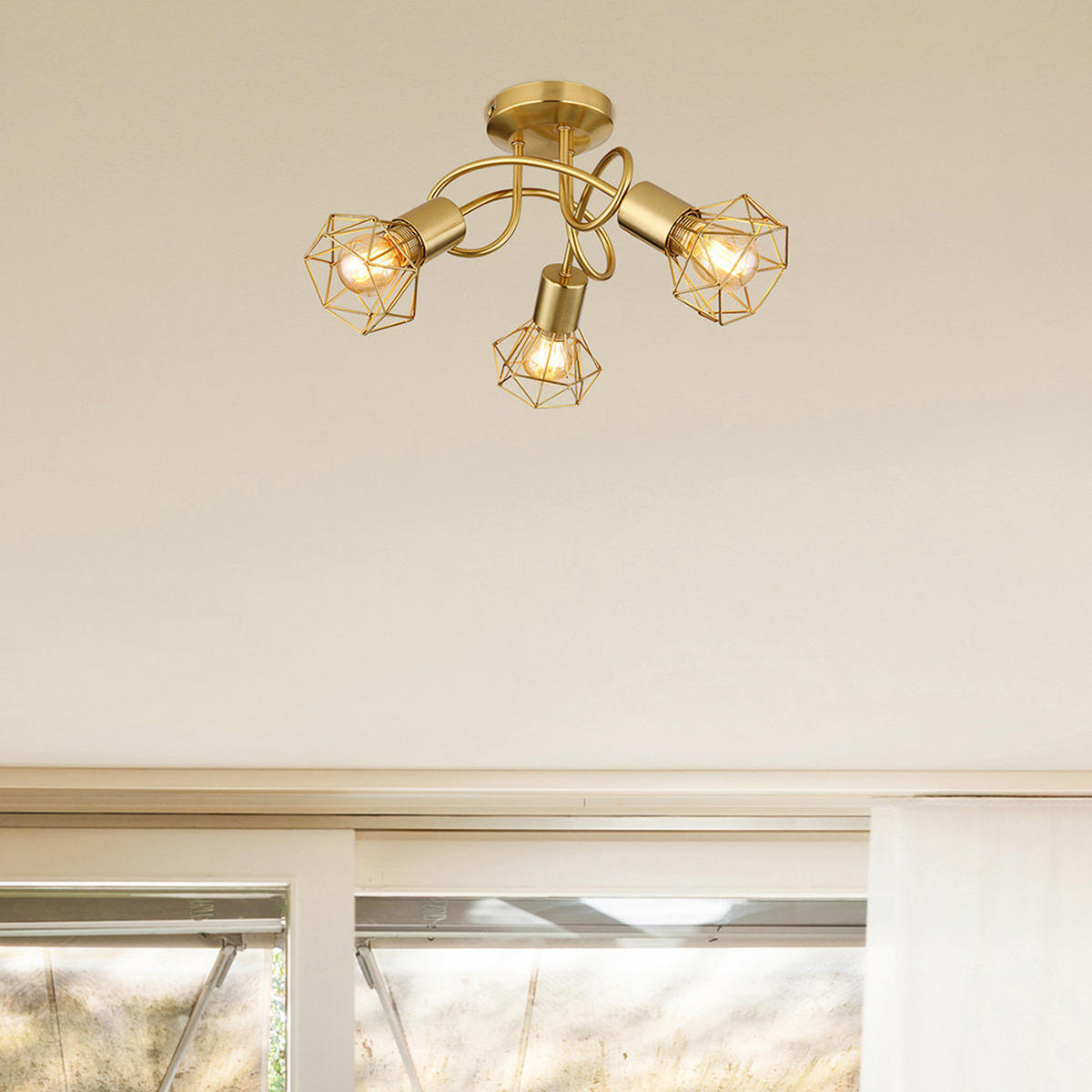 DECKENLEUCHTE XARA Gold Gitter - Goldfarben, Metall (36/36/20cm) - Globo Lighting