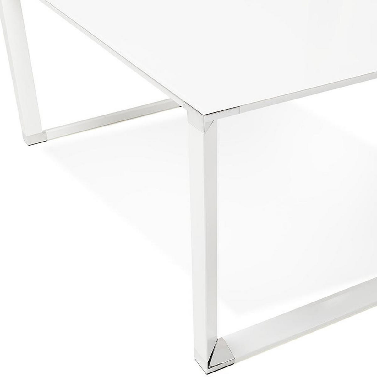GLASSCHREIBTISCH Verchromt Mit Kufengestell Modern KERIX, Weiß 160x80x73 cm - Weiß, Glas/Metall (80/160/73cm) - KADIMA DESIGN