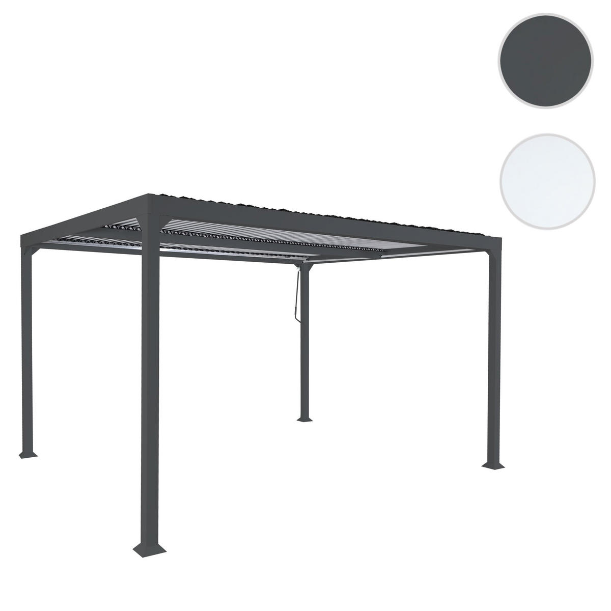 PERGOLA Alu 224x370x300cm Weiß - Weiß, Metall (370/224/300cm) - BERLINLODGE
