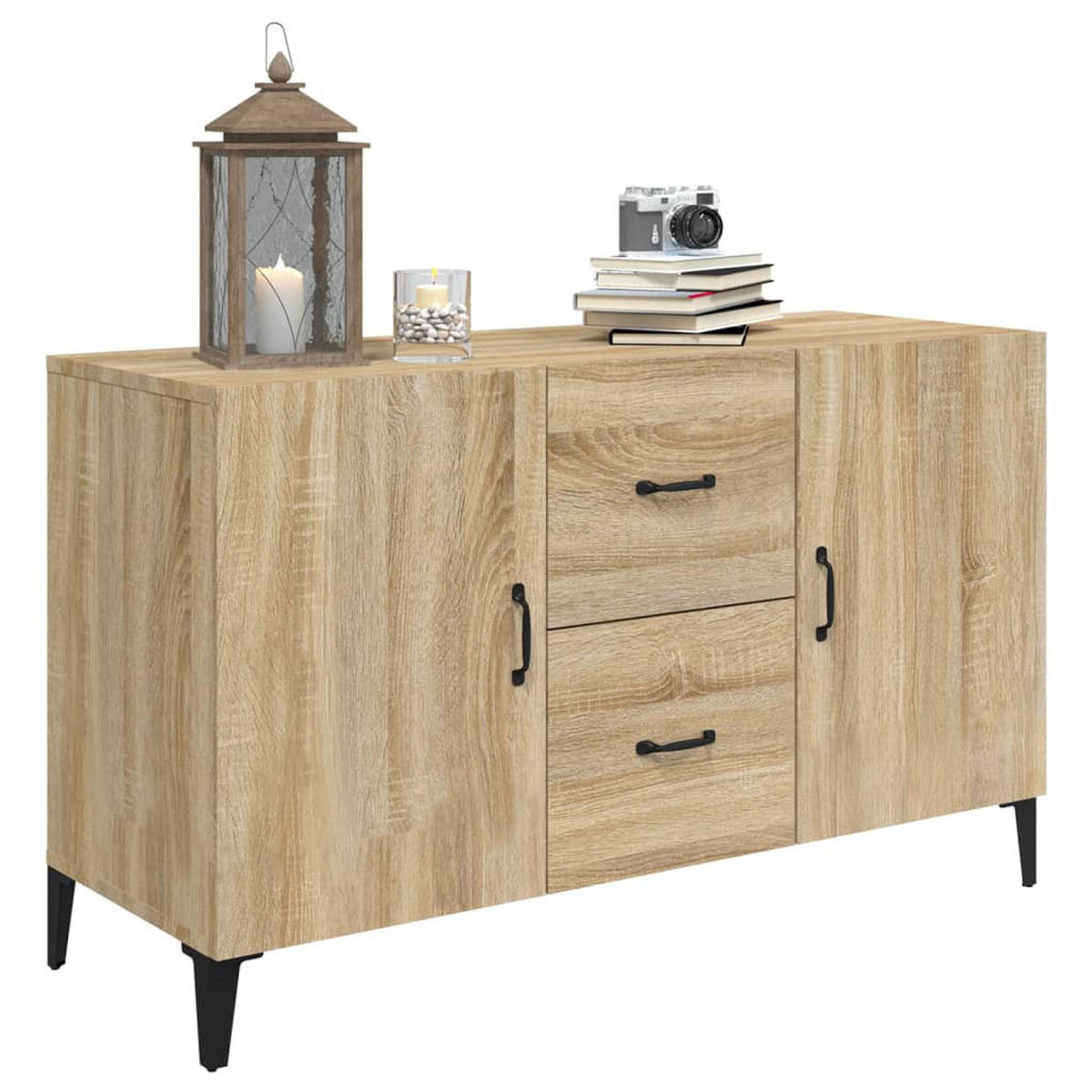 SIDEBOARD mit 2 Schubladen, 2 Türen 100/36/60 cm aus Holzwerkstoff Sonoma-Eiche Dekor - Sonoma Eiche, Holz (100/60/36cm) - vidaXL