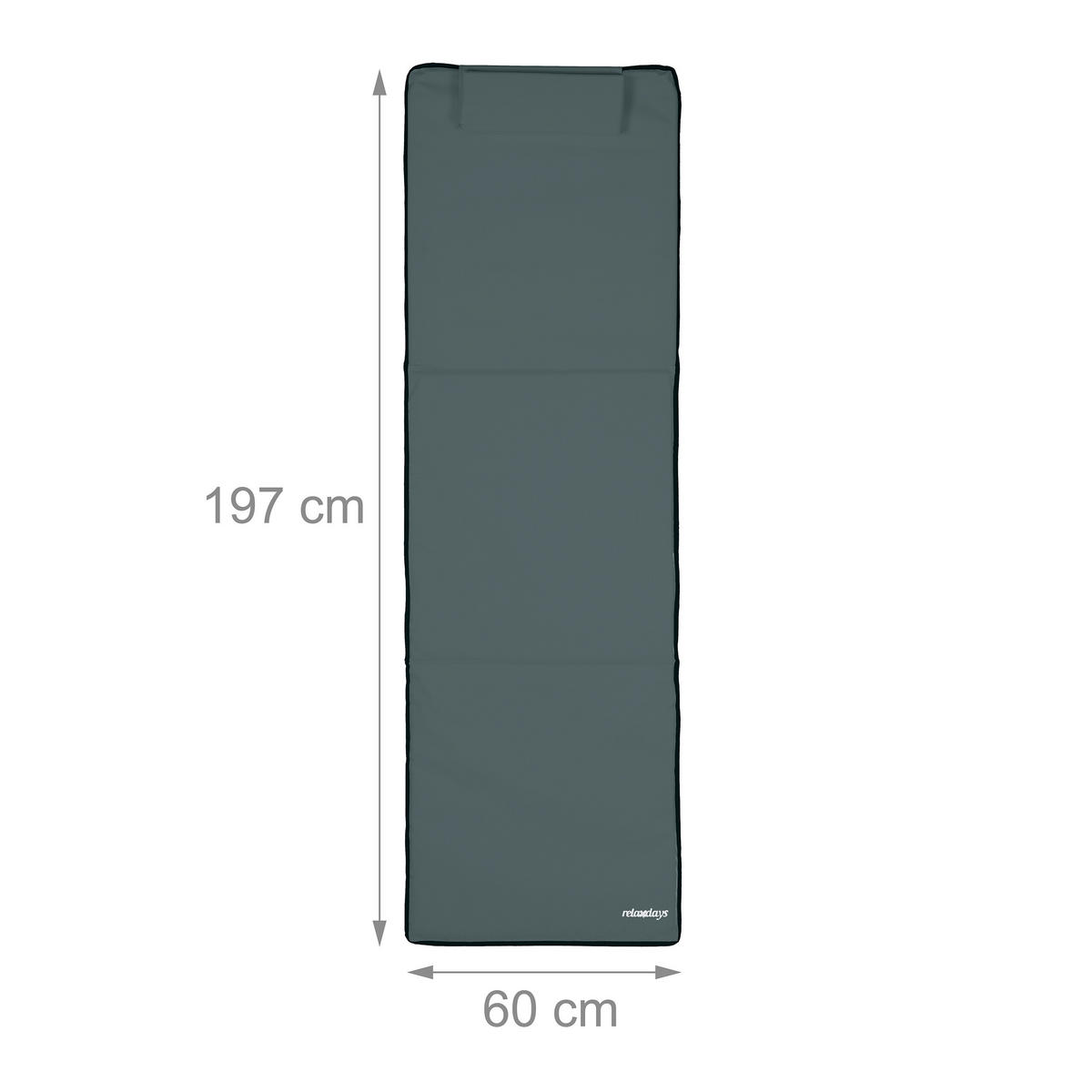 STRANDMATTE - Anthrazit, Textil/Metall (60/62/170cm) - Relaxdays
