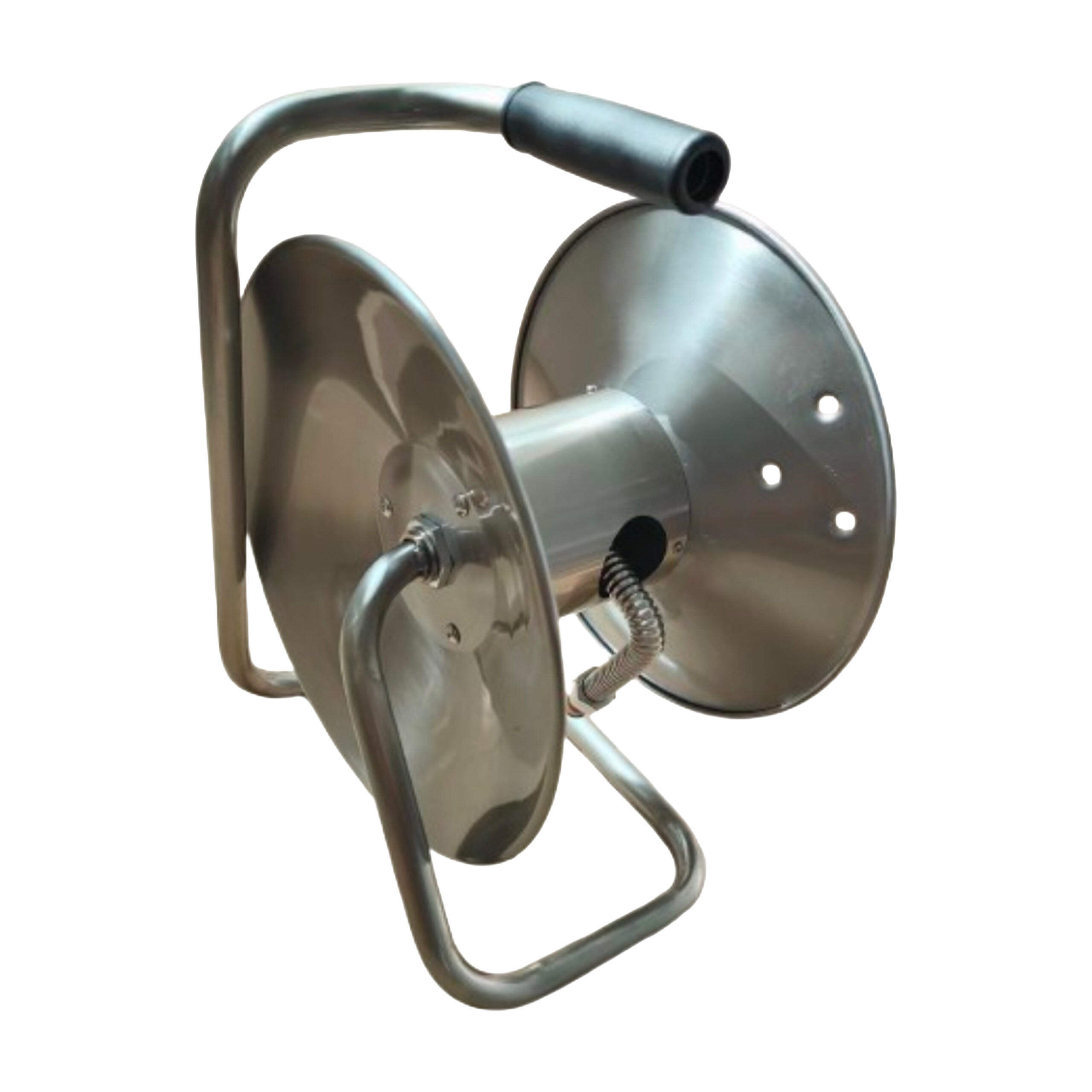 SCHLAUCHTROMMEL - Silberfarben, Metall (22/36/27.5cm) - Relaxdays