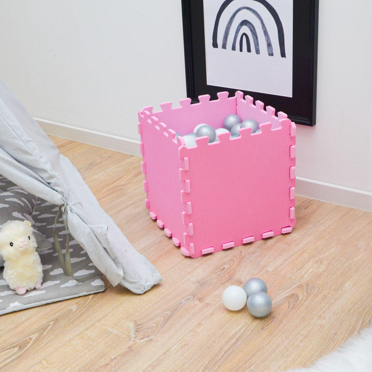 SPIELMATTE ab Null - 90 cm Baby Puzzlematte Pink - Pink, Kunststoff (30/30cm) - Littletom
