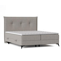 BOXBETT Menzzo Brown 200/200 cm mit Matratze und Topper - Schwarz/Braun, Holz/Holzwerkstoff (160/200cm) - Maison de Reve