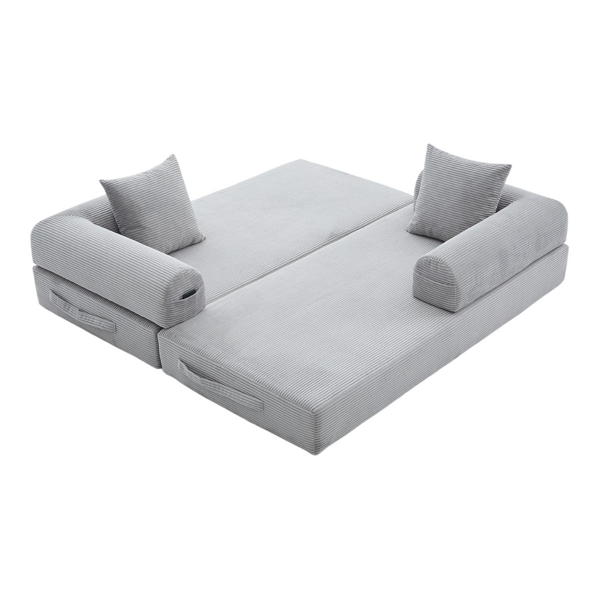 SOFA 3-Sitzer 200/94/67 cm Hellgrau - Hellgrau, Textil (94/67/200cm)