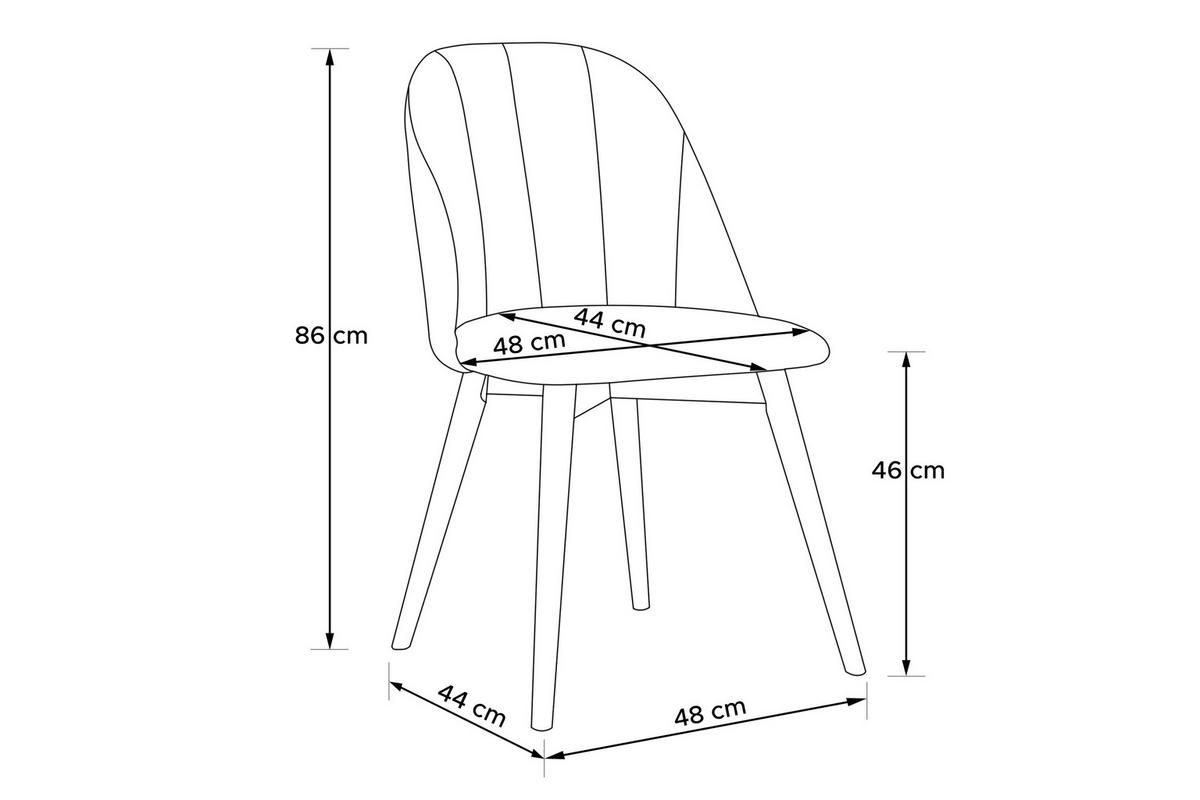 POLSTERSTUHL BAKERI Esstischstühl, 2-er Set, Bouclé - Schwarz/Weiß, Holz/Textil (48/86/44cm) - KONSIMO®
