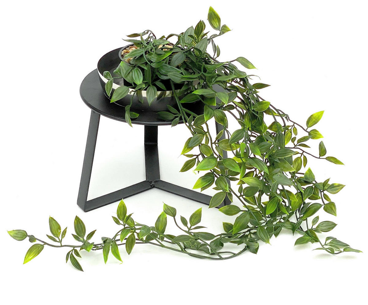 BLUMENHOCKER mit Topf Metall Schwarz/Silber 21/22,5/18 cm - Schwarz, Metall (21/18/22.5cm) - DanDiBo