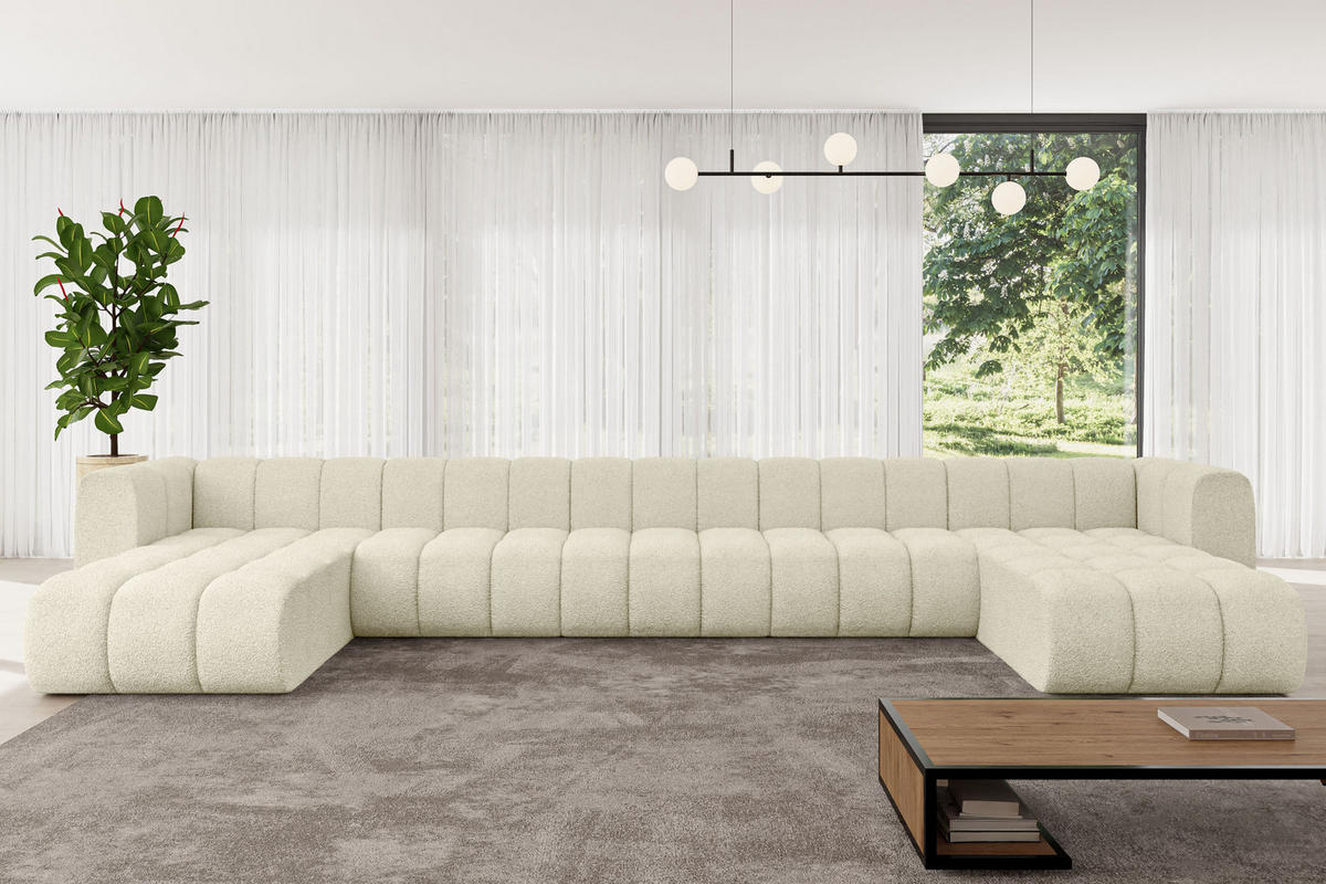 WOHNLANDSCHAFT modulares Sofa Joren-U3 - 501x177x70 cm Beige - Beige, Holzwerkstoff/Textil (501/70/177cm) - ALTDECOR
