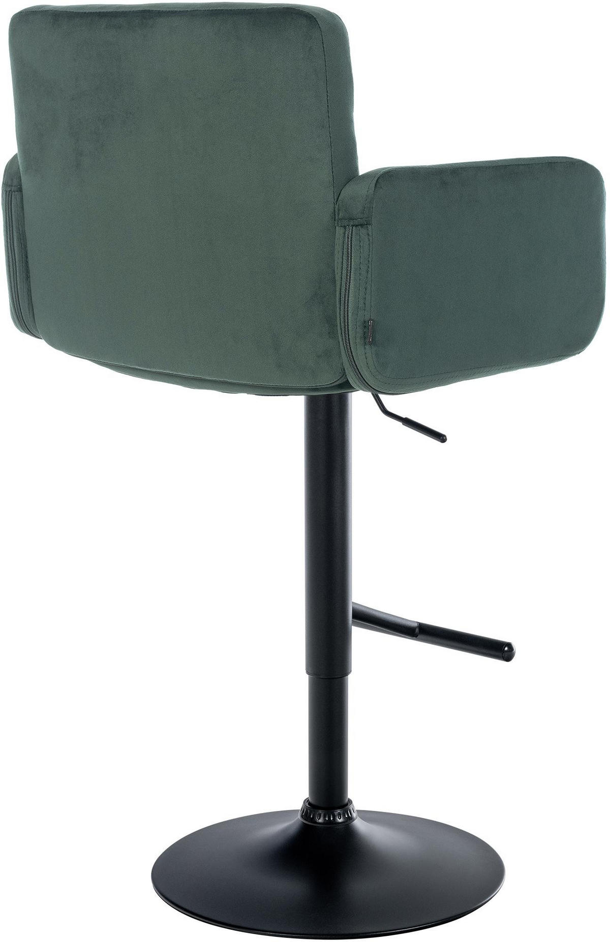 BARHOCKER Samt Dunkelgrün - Dunkelgrün/Schwarz, Textil/Metall (60/93/56cm) - CLP