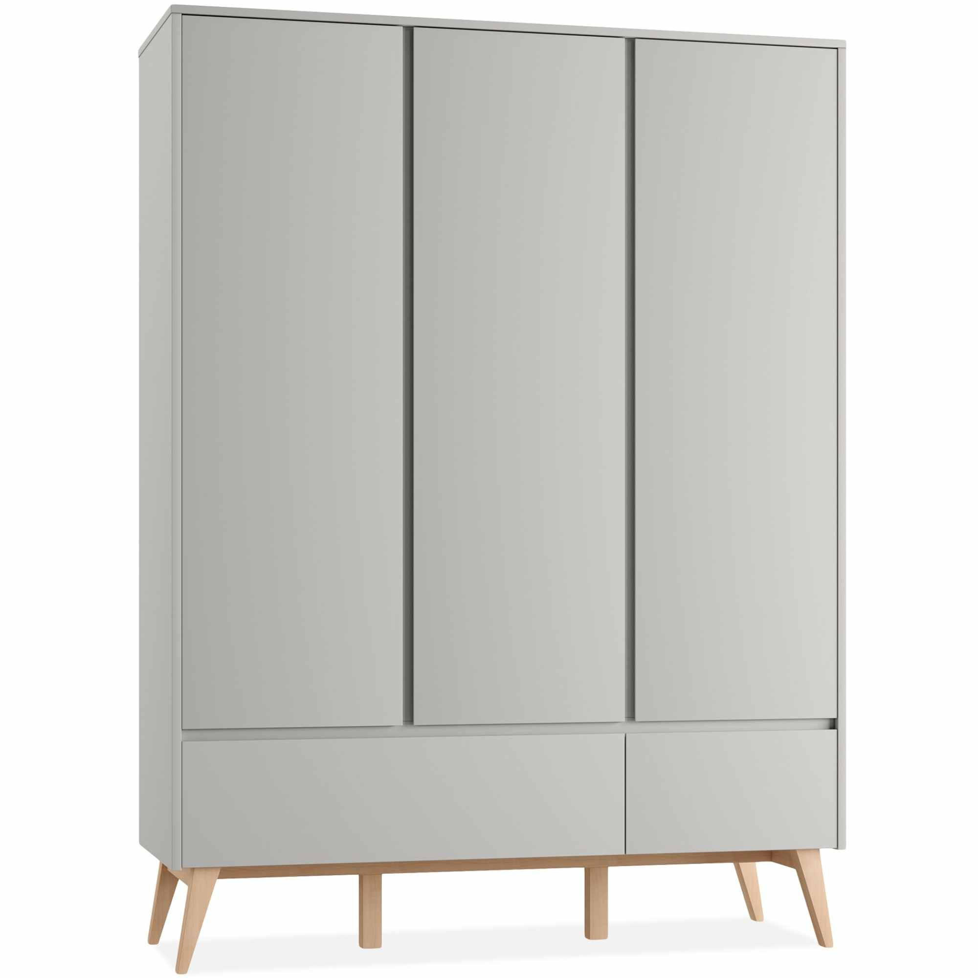 KINDERKLEIDERSCHRANK Drehtürenschrank Dambi - Grau, Holz (149/200/53cm) - KONSIMO®