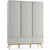 KINDERKLEIDERSCHRANK Drehtürenschrank Dambi - Grau, Holz (149/200/53cm) - KONSIMO®