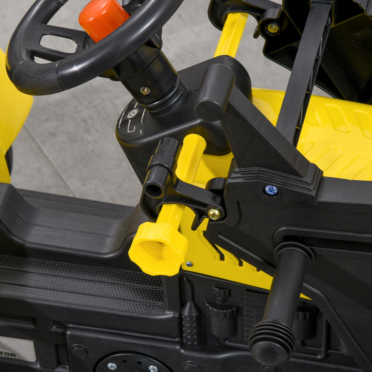 KINDER RUTSCHAUTO, Schwarz+Gelb, Eisen+ Kunststoff - Schwarz, Metall (114/41/52cm) - HOMCOM