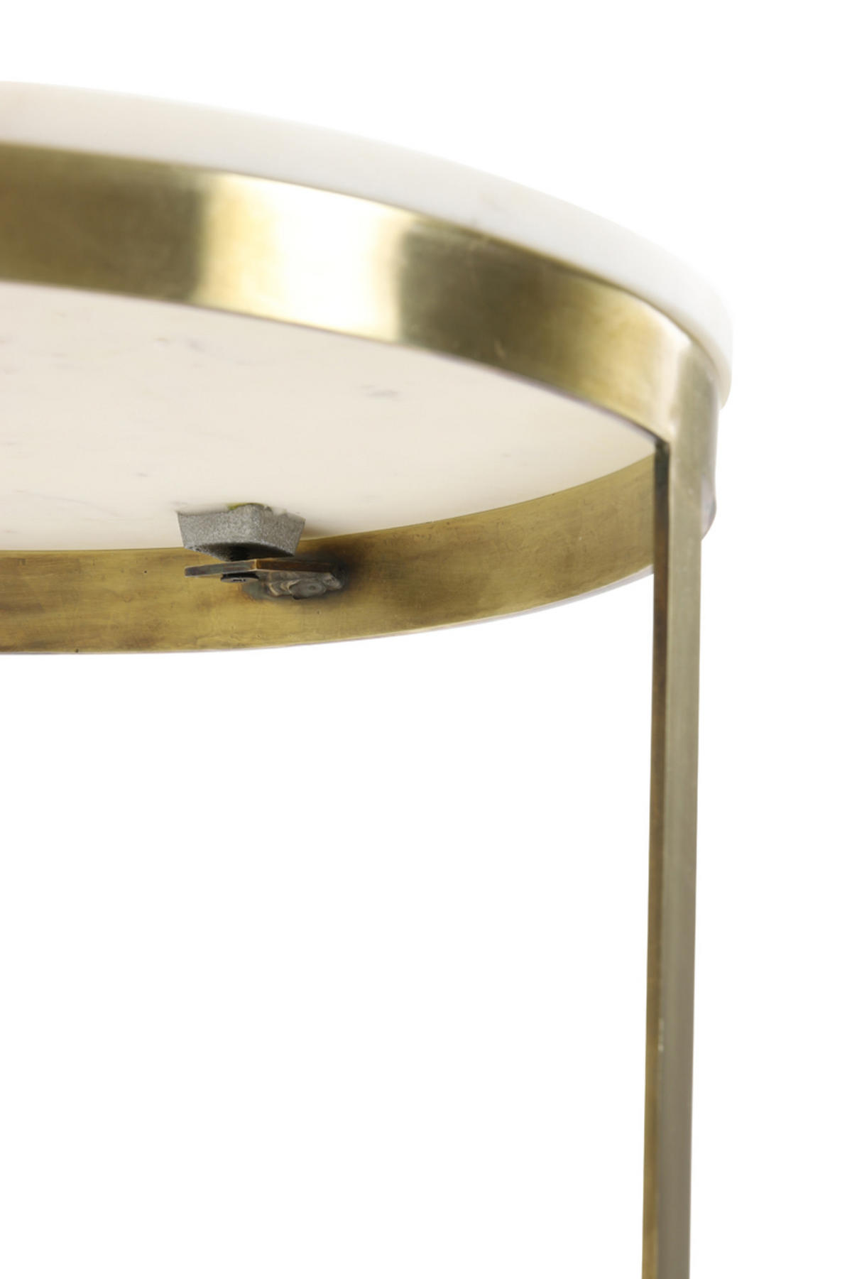 BEISTELLTISCH Perlato Weiß Ø49/52 cm 2er-Set - Weiß, Metall (49/49/52cm) - Light & Living
