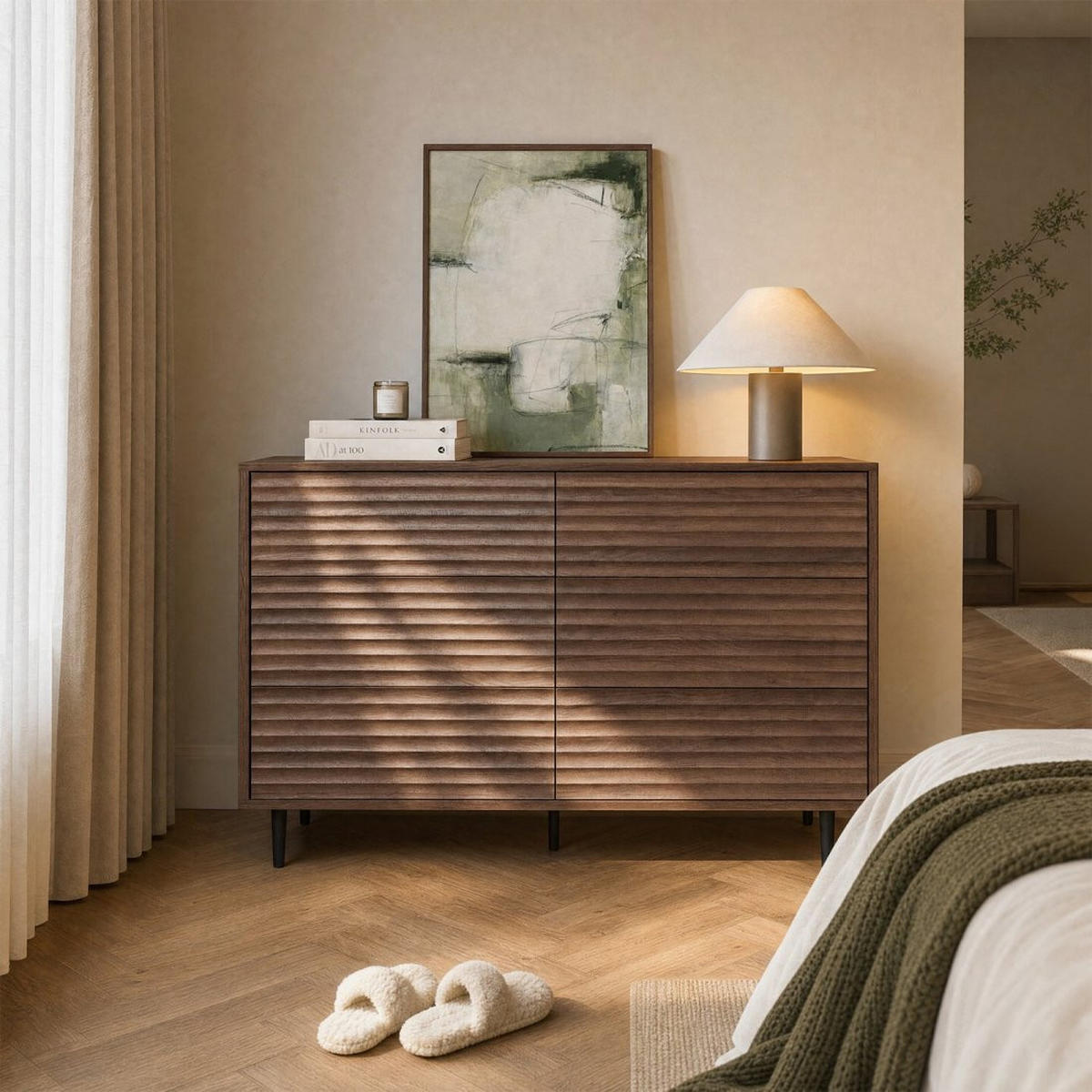 SCHUBLADENKOMMODE DOPPELTE Evoke Walnuss 120 cm x 85 cm - Walnussfarben, Holzwerkstoff (120/85/40cm) - Klast Home