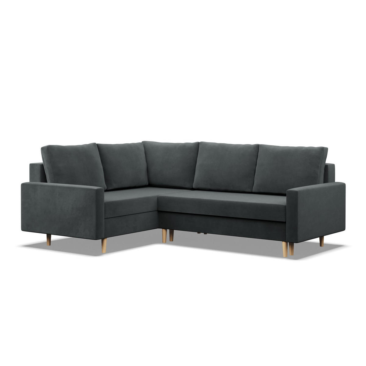 ECKSOFA MIT SCHLAFFUNKTION LINKS BLANK , Dunkelgrau - Grau, Textil (223/175cm)