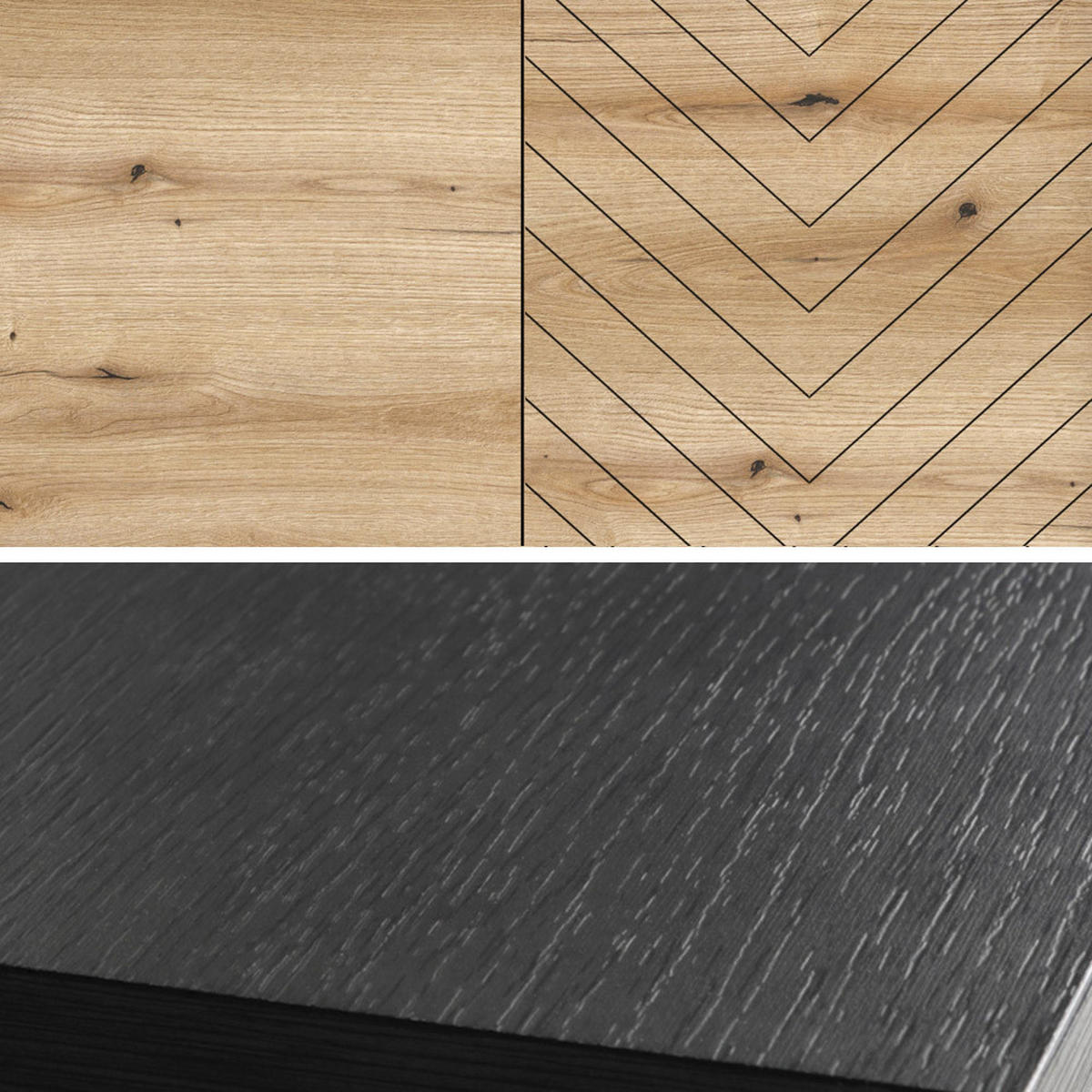 WOHNZIMMER-SET 4-TLG. Dale-160 - Schwarz, Holzwerkstoff (414/178/68cm) - Lomado