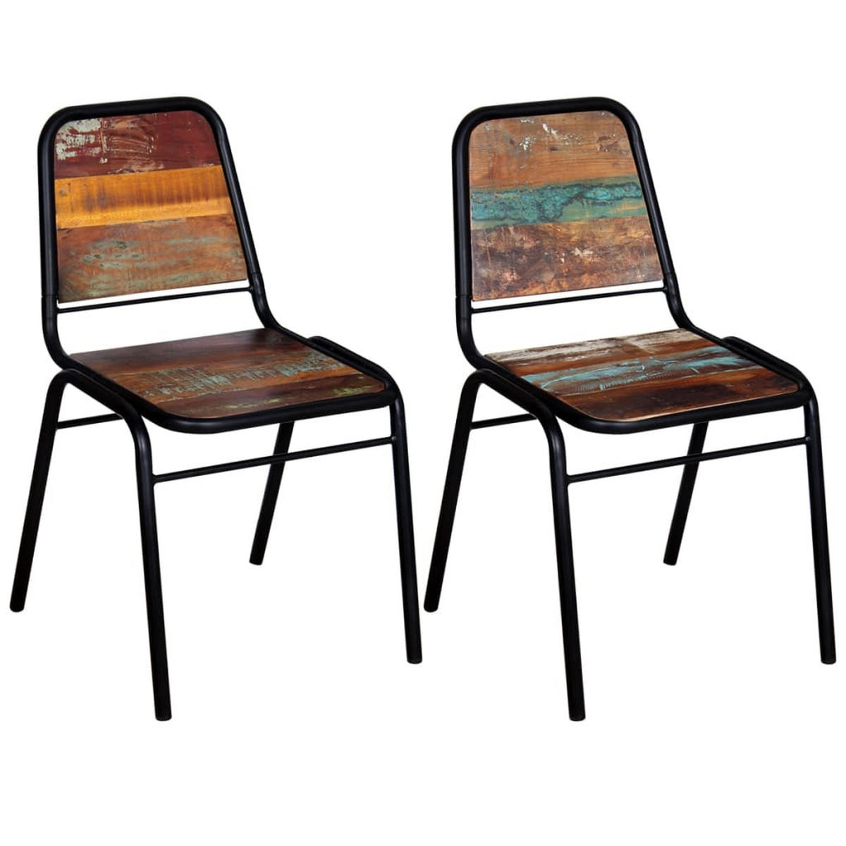 ESSZIMMERSTÜHLE 2 Stk. Altholz Massiv 44*59*84cm - Multicolor, Holz (44/84/59cm) - ZMH