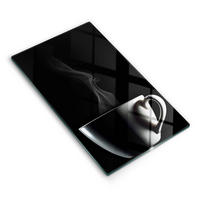 GLASPLATTE 30x52 cm Eine Tasse Tee - Schwarz, Glas (30/52cm) - Wallfluent