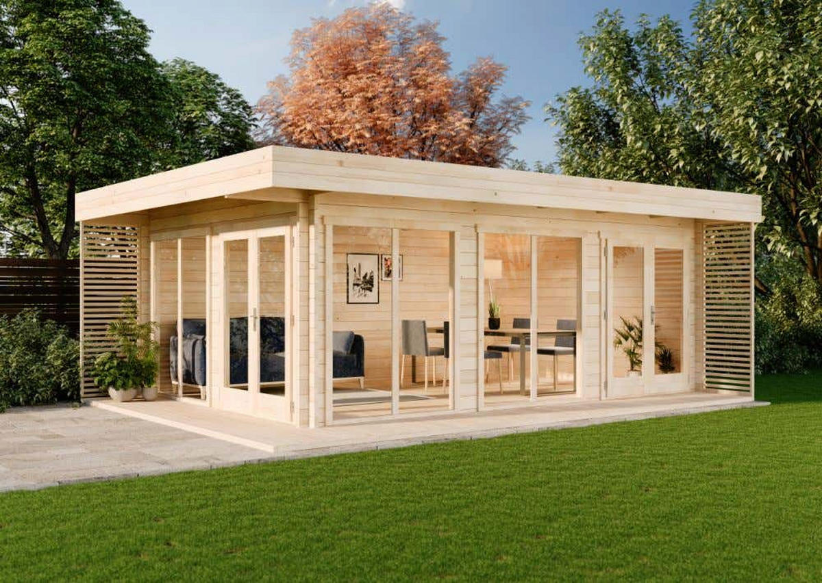 GARTENHAUS Holz Viva - Naturfarben, Holz (668/241/472cm) - Alpholz