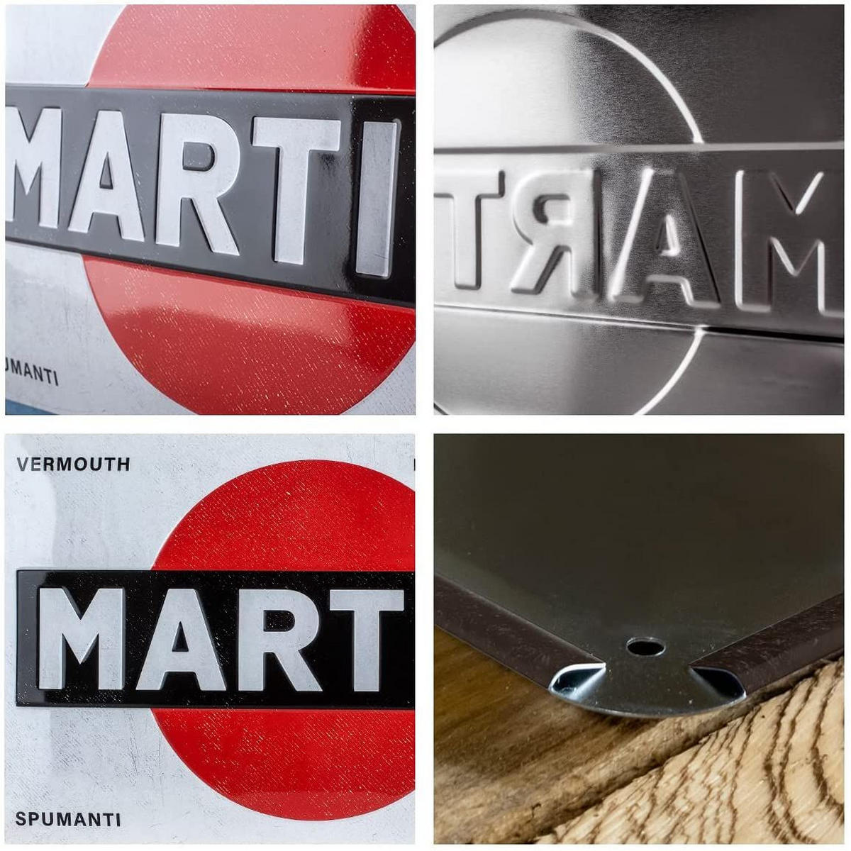 BLECHSCHILD 20/30 cm Martini Logo White - Multicolor, Metall (30/20/0.2cm) - Nostalgic-Art