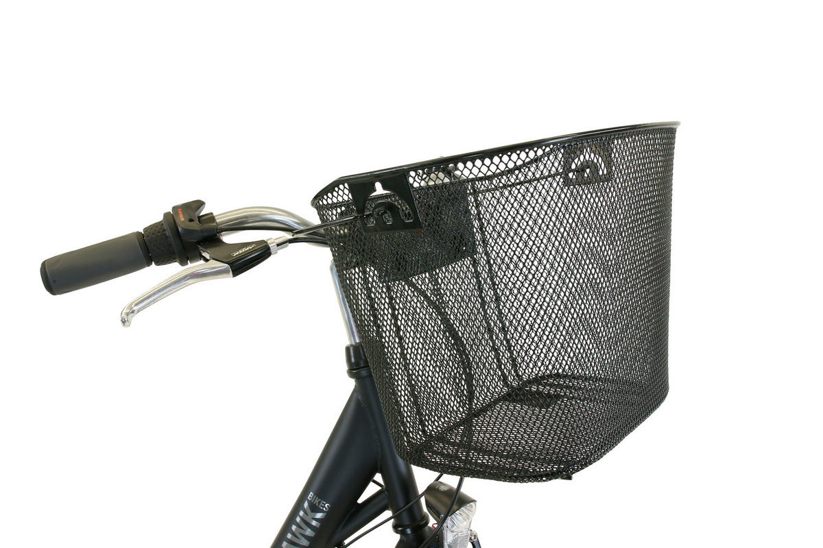 CITYBIKE City Wave Premium Plus inkl. Korb Fahrrad Damen 3 Gang 26 Zoll Größe:43cm - Schwarz, Metall (43cm) - Hawk Bikes