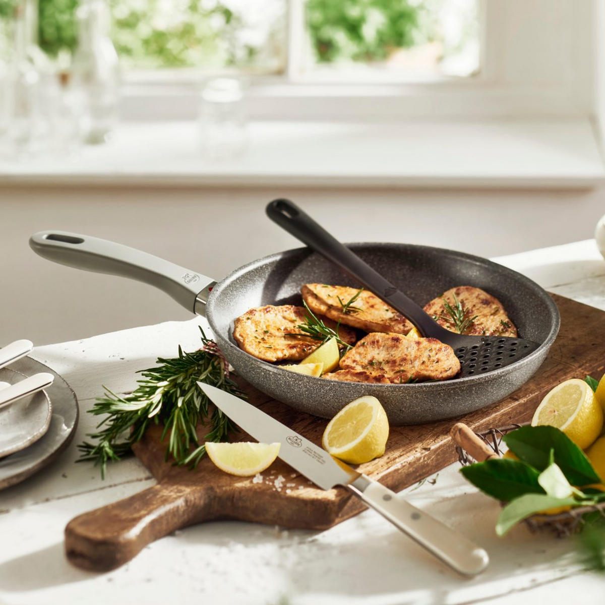 PFANNE Graphit 32/32/5 cm 750029300 - Graphitfarben, Metall (32cm) - Ballarini