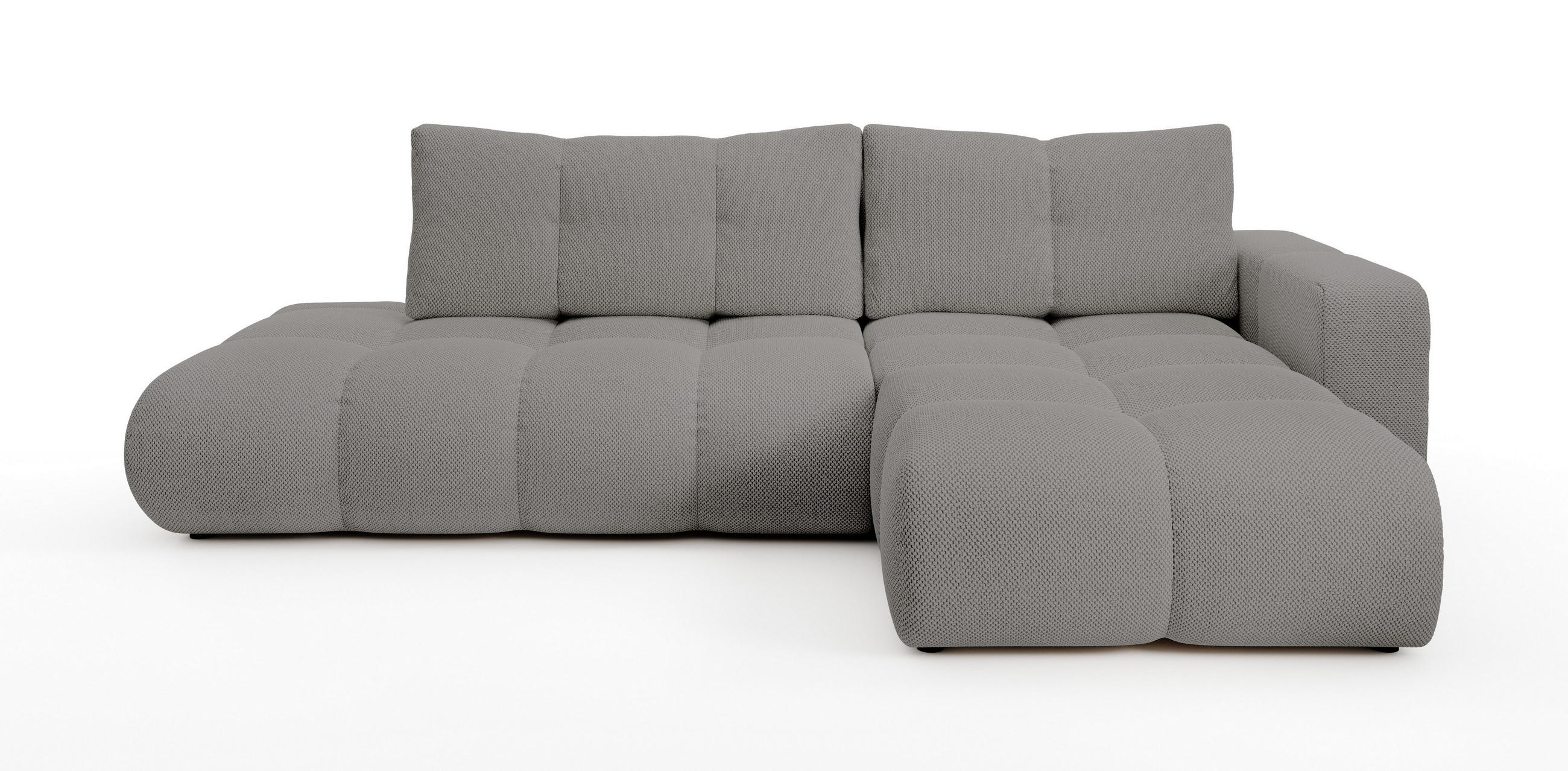 ECKSOFA DUCA R-S Grau Jersey mit Schlaffunktion - Grau, Holz (266.5/266.5cm) - MASSENO
